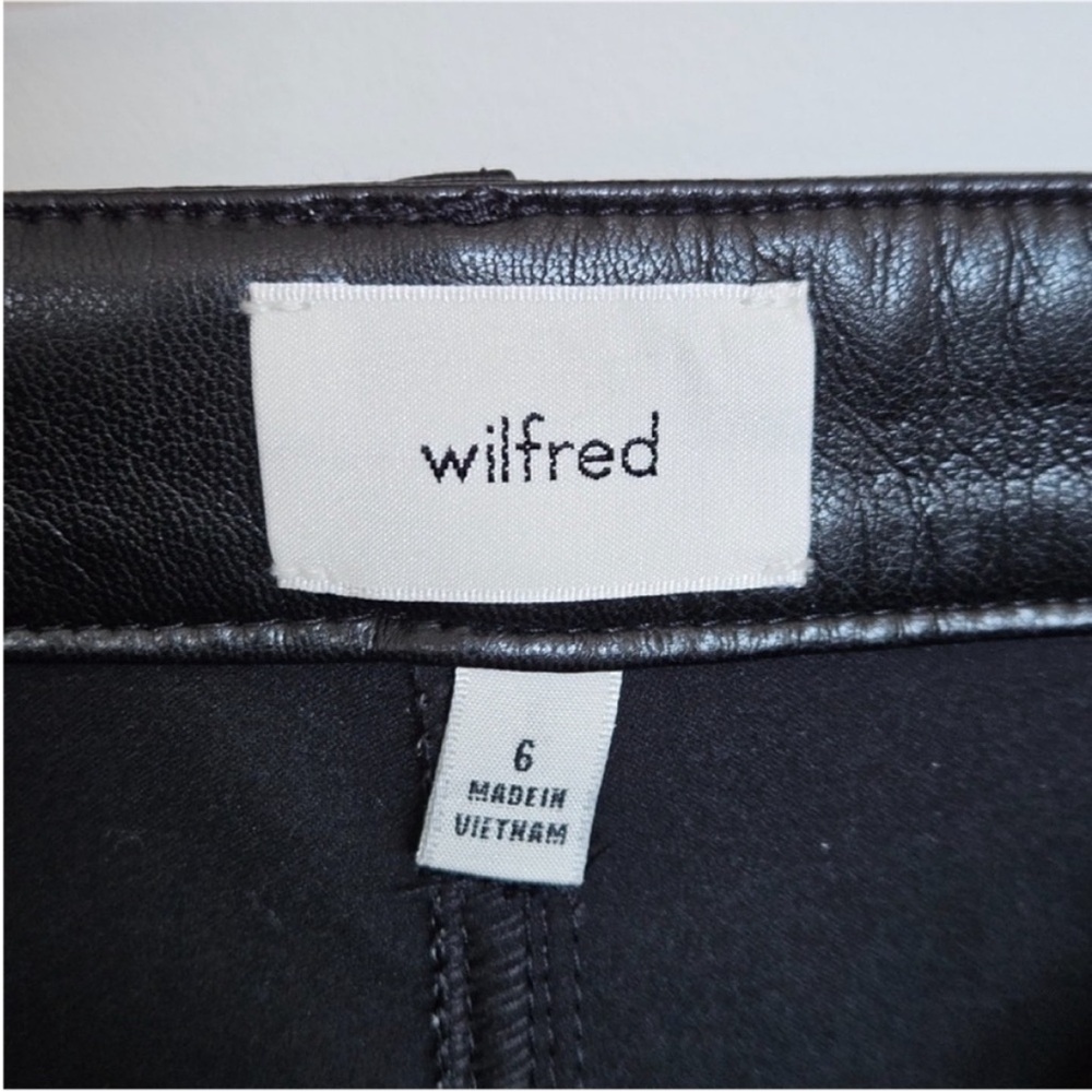 Wilfred Black Leather Cropped Flare Pants - Picture 9 of 14